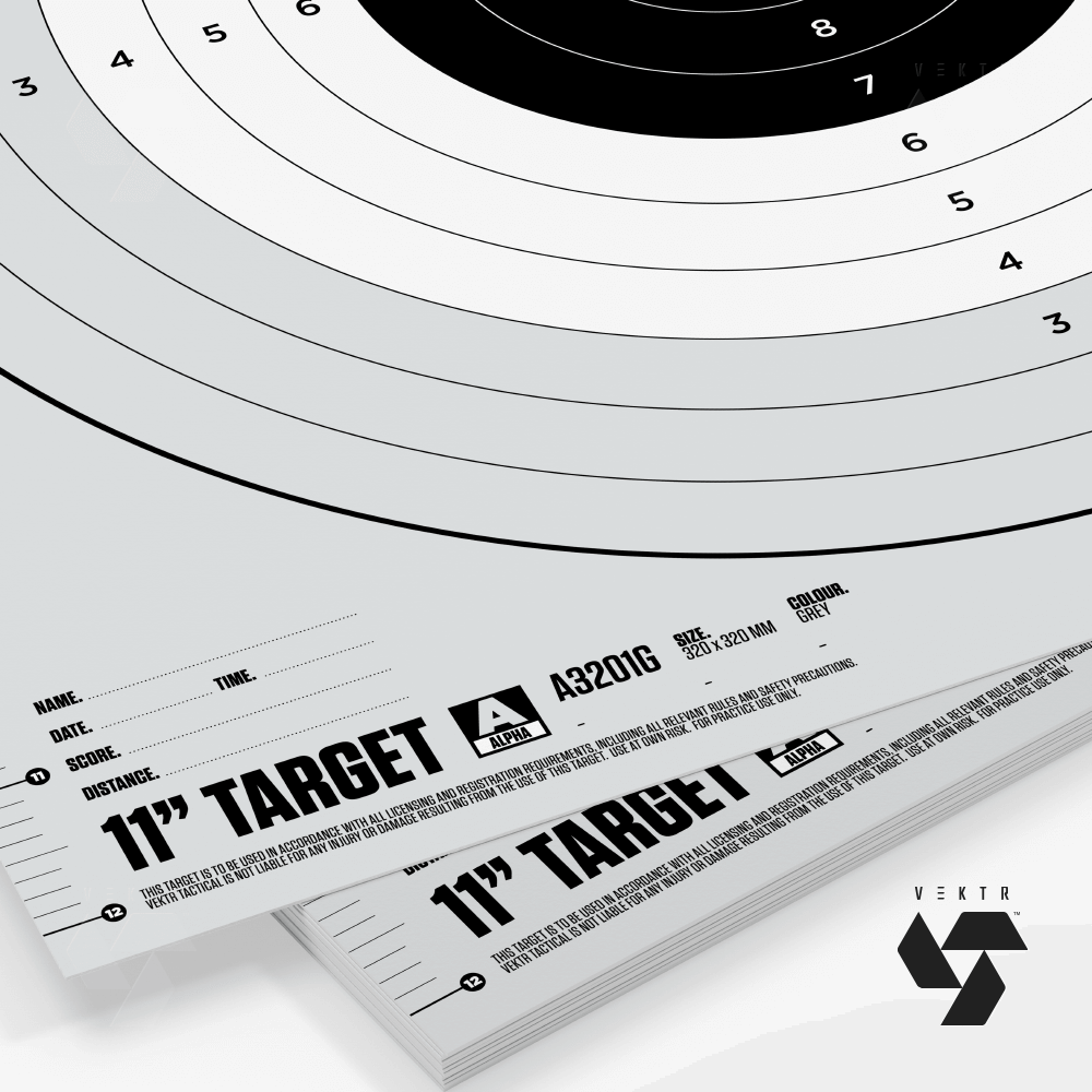 Alpha 11 Inch Paper Shooting Target (25 Pack) - A3201G - VEKTR